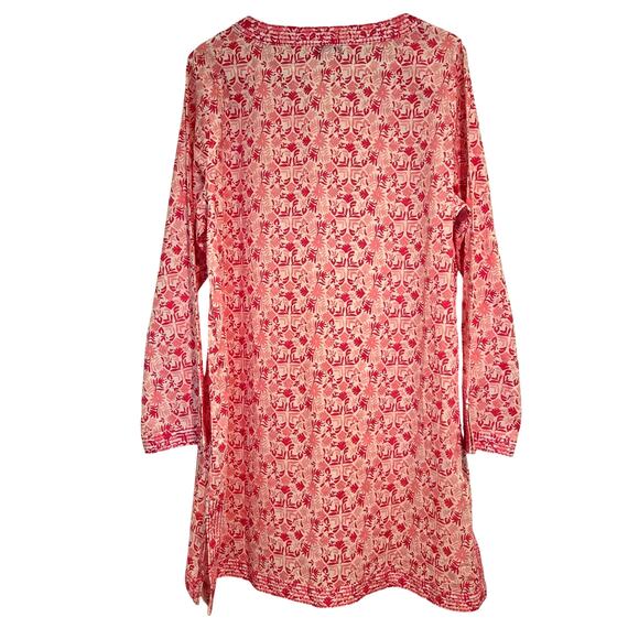 Vineyard Vines Size XL 100% Cotton Pink Floral Shift Dress Beach Coverup - Picture 2 of 7
